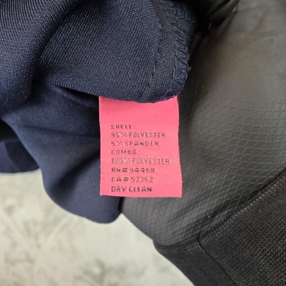 Betsey Johnson Dress Womens 6 Navy Blue Fit Flare Zip Front Short Sleeve Midi - Picture 9 of 10